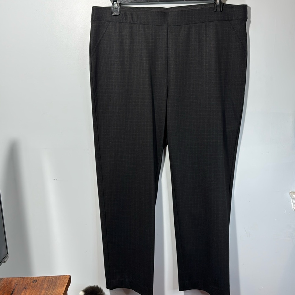 Emaline‎ Pants Pull On Checked Straight Leg Stretch in Size 22W  NWT - Picture 3 of 15